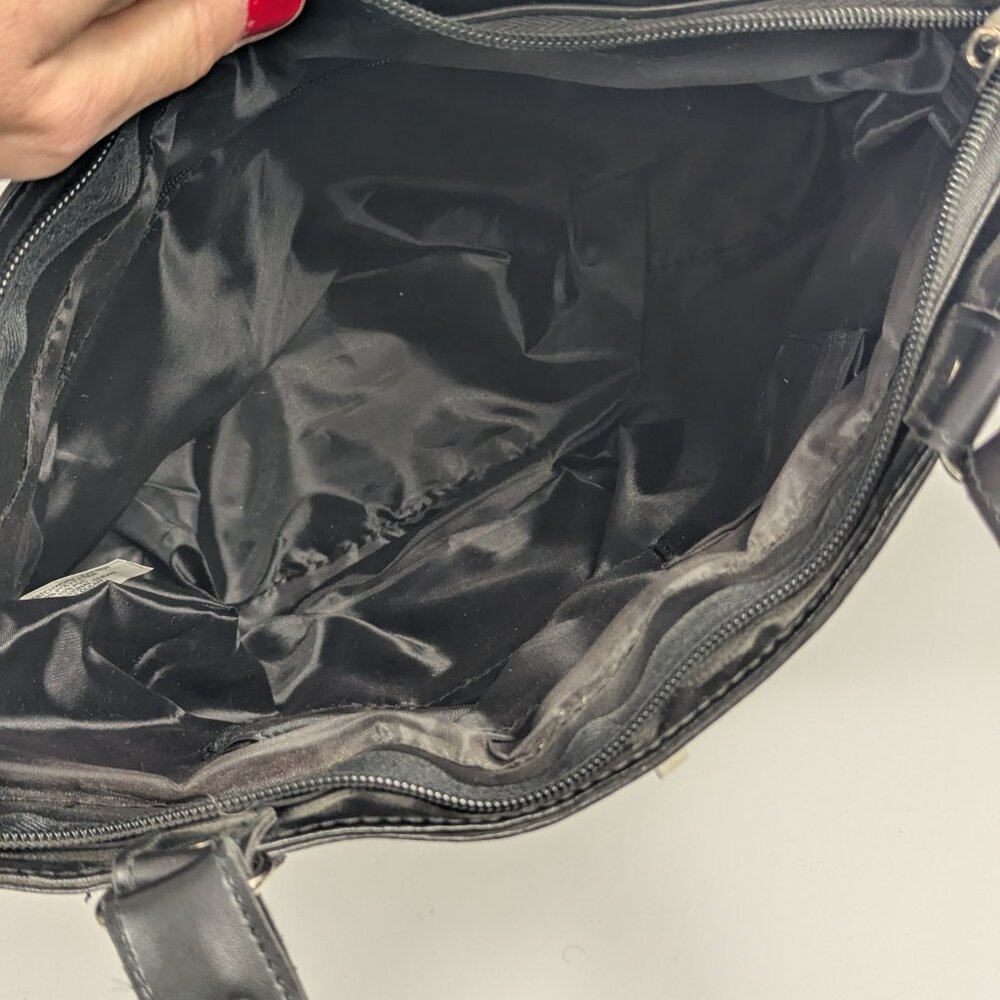 80% Patchwork Black Leather Double Strap Handbag … - image 7